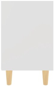 Mesa de cabeceira c/ pernas em madeira maciça 40x30x50cm branco