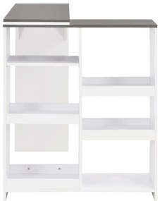 Mesa de bar com prateleira movível branco 138x39x110 cm