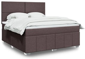 vidaXL Cama com molas/colchão 180x200 cm tecido castanho-escuro