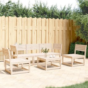 5 pcs conjunto de sofás para jardim madeira de pinho maciça