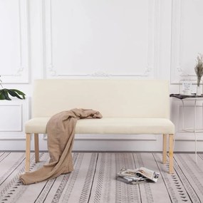 vidaXL Banco 139,5 cm poliéster creme