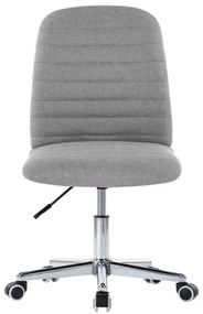 Cadeiras de jantar 4 pcs tecido cinzento-claro