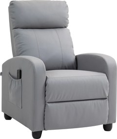 HOMCOM Poltrona de Massagem Reclinável com Controlo Remoto 2 Áreas de Massagem 8 Programas 5 Níveis 68x88x98 cm Cinzento | Aosom Portugal