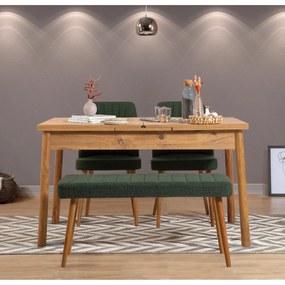 Conjunto de Mesa de Jantar Extensível Santiago – Pinho Atlântico – Mes