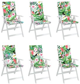 Almofadões cadeira de encosto alto 6 pcs tecido multicor