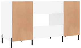Secretária 140x50x75 cm derivados de madeira branco brilhante