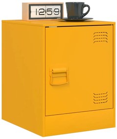 Mesas de cabeceira 2 pcs 34,5x39x44 cm aço amarelo mostarda