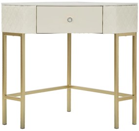 MESA CONSOLA SHARON 84,5X60X77 CM BRANCA E DOURADA
