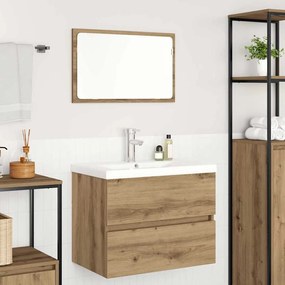 Conjunto de Móveis para Banheiro 3 pcs Carvalho preto