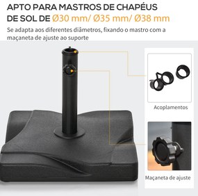 Base para Chapéu de Sol Quadrada Suporte para Chapéu de Sol para Mastr