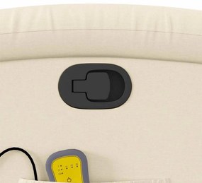 Poltrona de massagens reclinável tecido cor creme