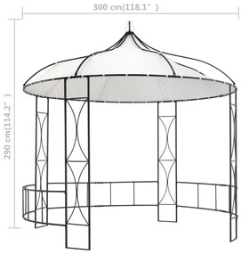 Gazebo redondo 300x290 cm branco