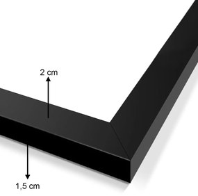 Pintura Decorativa em Moldura (2 Peças) SET_083 – Branco e Preto – 34