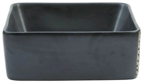 Lavatório de bancada retangular 46x35,5x13 cm cerâmica preto