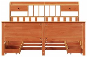 Cama com estante sem colchão 200x200 cm pinho maciço
