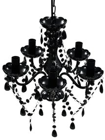 Lustre preto com 5 lâmpadas