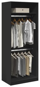 vidaXL Roupeiro 80x50x200 cm derivados de madeira preto