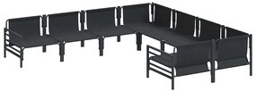 Conjunto de Sofá de Jardim 8 pcs Antracite Aço