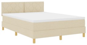 Cama Box Spring com Colchão Creme 140x200 cm Tecido
