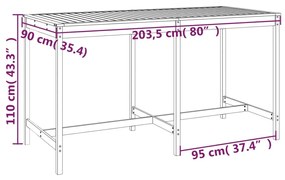 9 pcs conjunto de bar para jardim pinho maciço cinzento