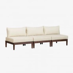 Sofá De Jardim Modular Giulia De 3 Peças Em Madeira De Acácia Crema - Sklum