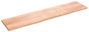 vidaXL Tampo de mesa 220x50x(2-4) cm carvalho tratado castanho-claro