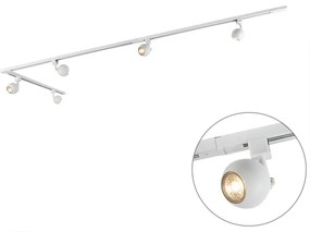 Sistema de trilhos moderno monofásico com 5 focos brancos - Gissi Moderno