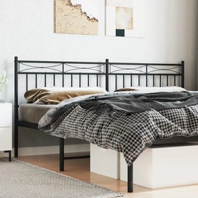 vidaXL Cabeceira de cama 180 cm metal preto