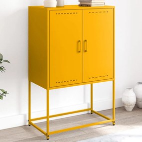 Aparador alto 68,5x38,5x107 cm aço amarelo mostarda
