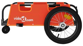 Reboque de bicicleta tecido oxford/ferro laranja