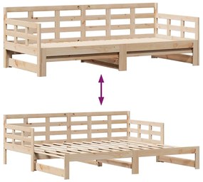 Sofá-cama com gavetão e gavetas sem colchão 90x200 cm