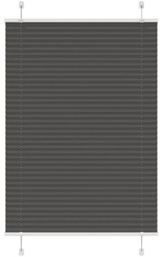 vidaXL Preto Plissada Cega 95x100 cm Largura Tecido 94,4 cm Poliéster