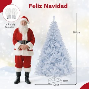 Árvore de Natal artificial pré-iluminada com 180 cm (DECORAÇÃO NÃO INCLUIDA), 280 luzes LED, 1000 pontas de ramos, 11 modos de iluminação e suporte me