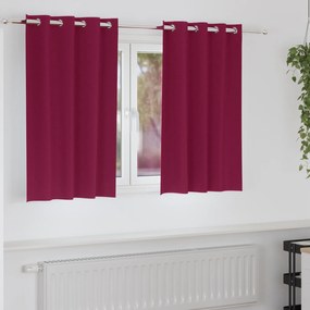 vidaXL Cortinas 2 pcs Vinho Vermelho 140 x 140 cm Poliéster