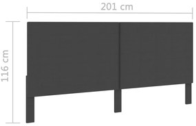 Cabeceira de cama 200x200 cm tecido cinzento-escuro