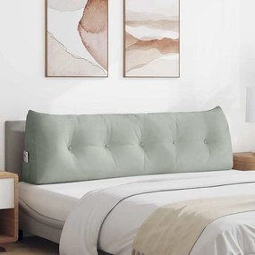 vidaXL Travesseiro para Costas Cinzento-claro 160 x 24 x 50 cm Veludo