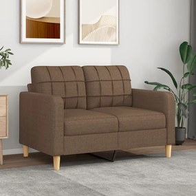 vidaXL Sofá de 2 lugares tecido 120 cm castanho