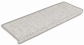 Tapetes escada adesivos aspeto sisal 15pcs 65x21x4 cm platinado