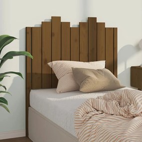 vidaXL Cabeceira de cama 96x4x110 cm pinho maciço castanho mel