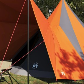 Tenda Familiar Tipi Cinza e Laranja Impermeável para 12 Pessoas