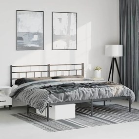 vidaXL Estrutura de cama com cabeceira 183x213 cm metal preto