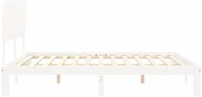 Estrutura cama Super King Size c/ cabeceira madeira branco