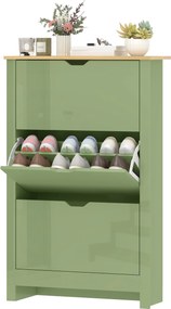 Sapateira, 72 x 26 x 112 cm, 3 Gavetas Basculantes, Verde