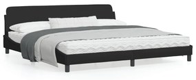 vidaXL Estrutura de cama Dover 200x200 cm tecido preto