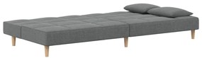 Sofá-cama 2 lugares com duas almofadas tecido cinzento-escuro