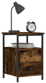 Mesas de cabeceira 2 pcs derivados de madeira carvalho fumado