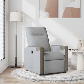 vidaXL Poltrona reclinável tecido cinzento-claro
