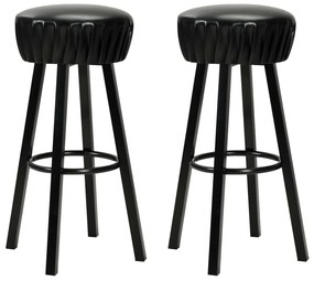 vidaXL Bancos de bar 2 pcs couro artificial preto