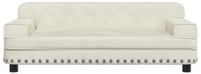 Sofá infantil 90x53x30 cm veludo cor creme