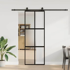 vidaXL Porta deslizante c/ conj. ferragens 76x205 cm vidro temperado